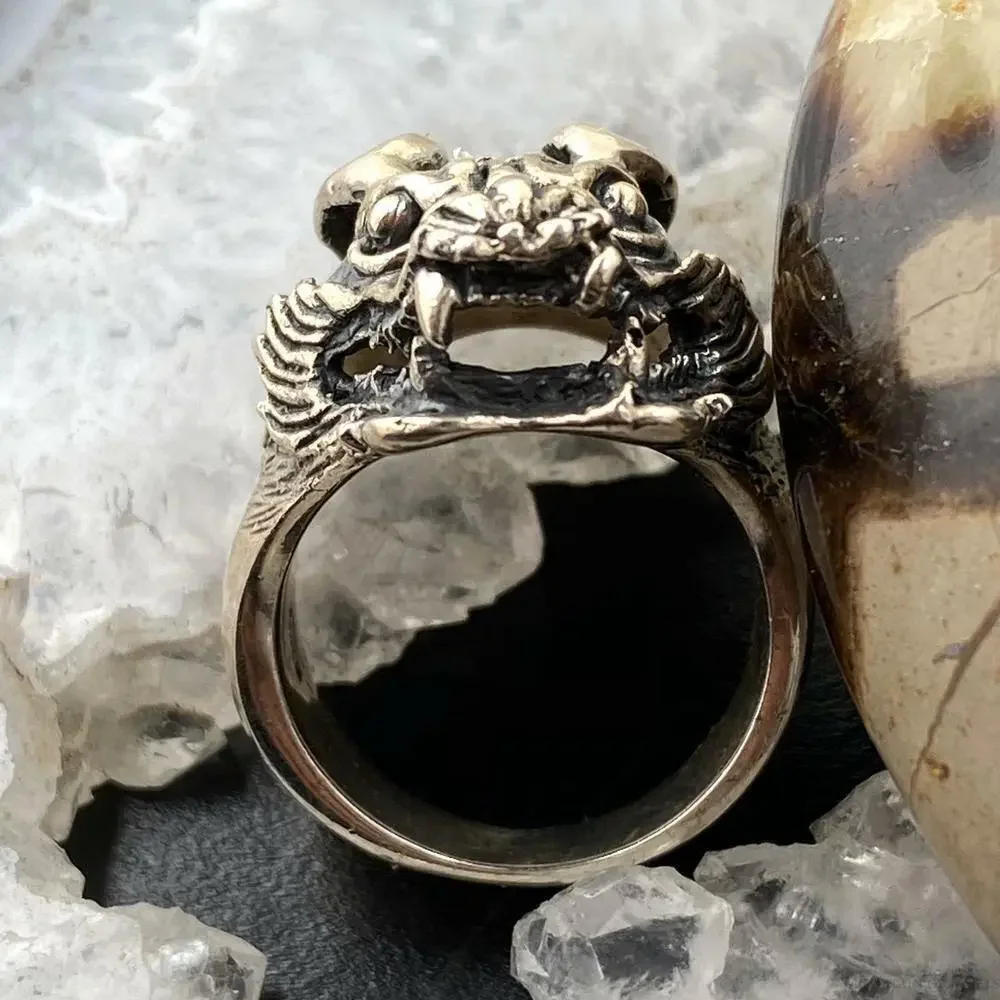 Sterling Silver Demon Skull Ring Size 8 For Women/Men 19 gr Rock N Roll / Biker